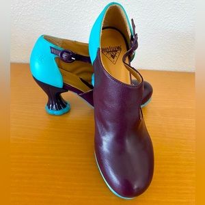 John Fluevog Cosmos Opposition Shoes Blue and Purple Leather 7